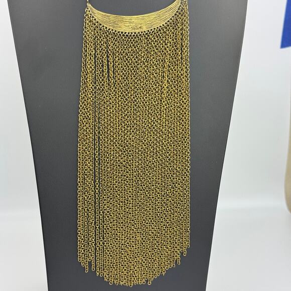 Willow House Ibiza Fringed Bib Necklace by Sara Blaine Black Resin Statement NWT - Picture 9 of 10